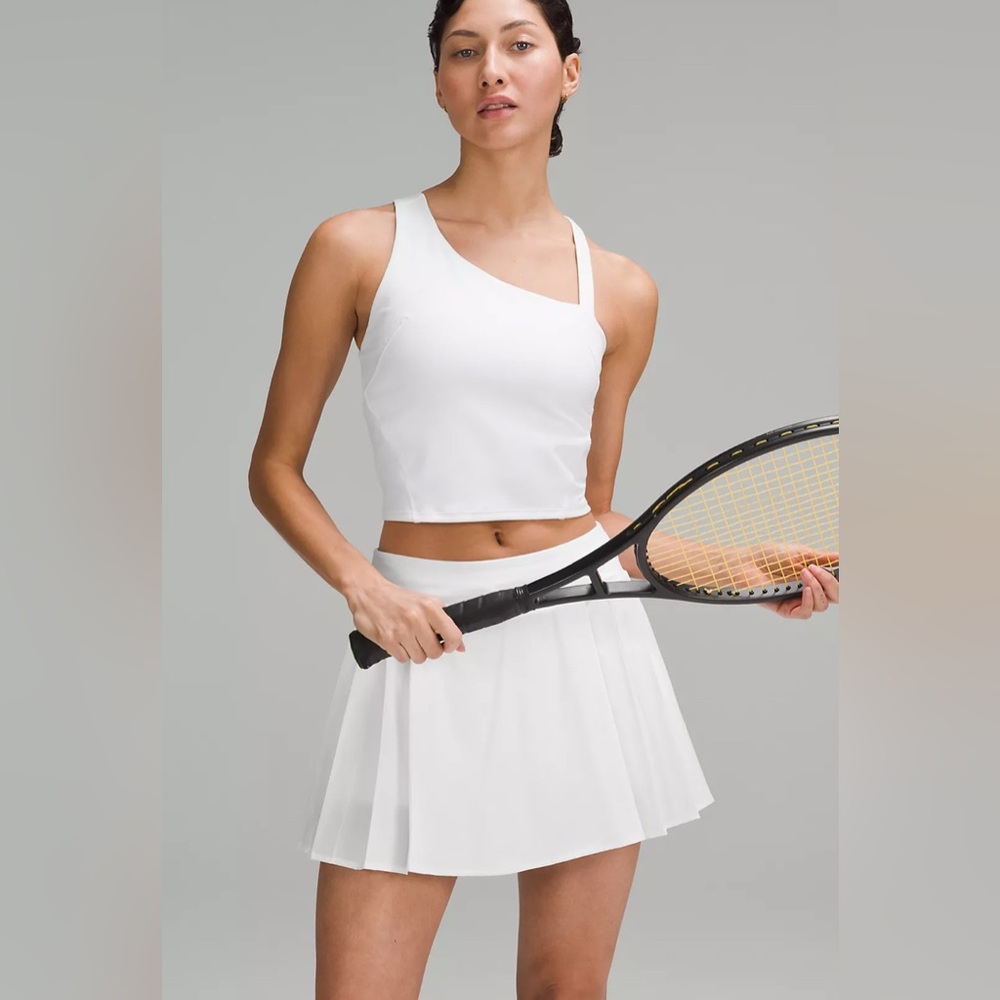 NWOT Lululemon Side-Pleat High-Rise Tennis Skirt in White - Size 14